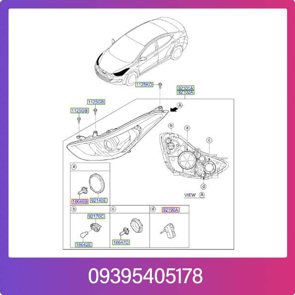 Hyundai-Elantra-Frotn-RH-LH-Headlamp چراغ جلو هیوندای النترا
